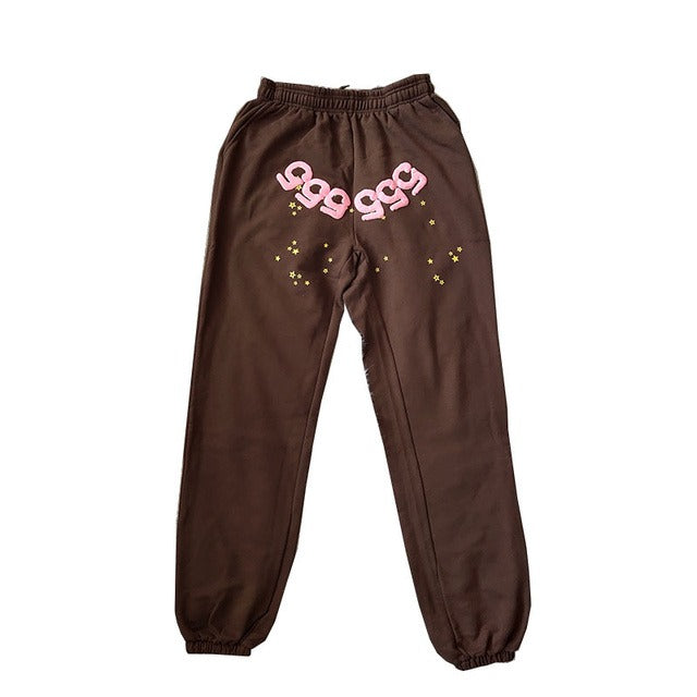 Sp5der Pattern 555 555 Brown Sweatpants