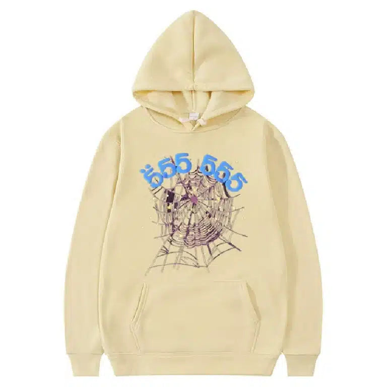 Sp5der 555 555 Angel Number -Khaki Hoodie