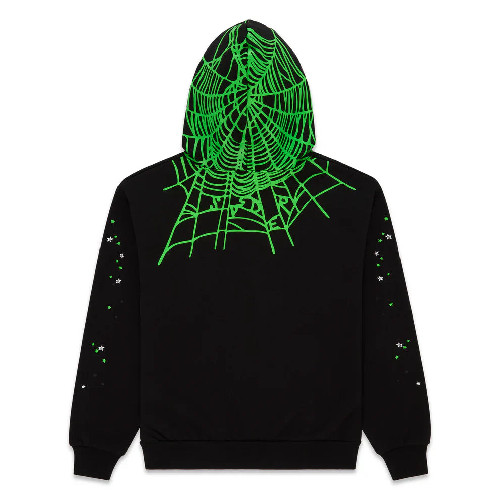 Sp5der Black Heavy Web Hoodie