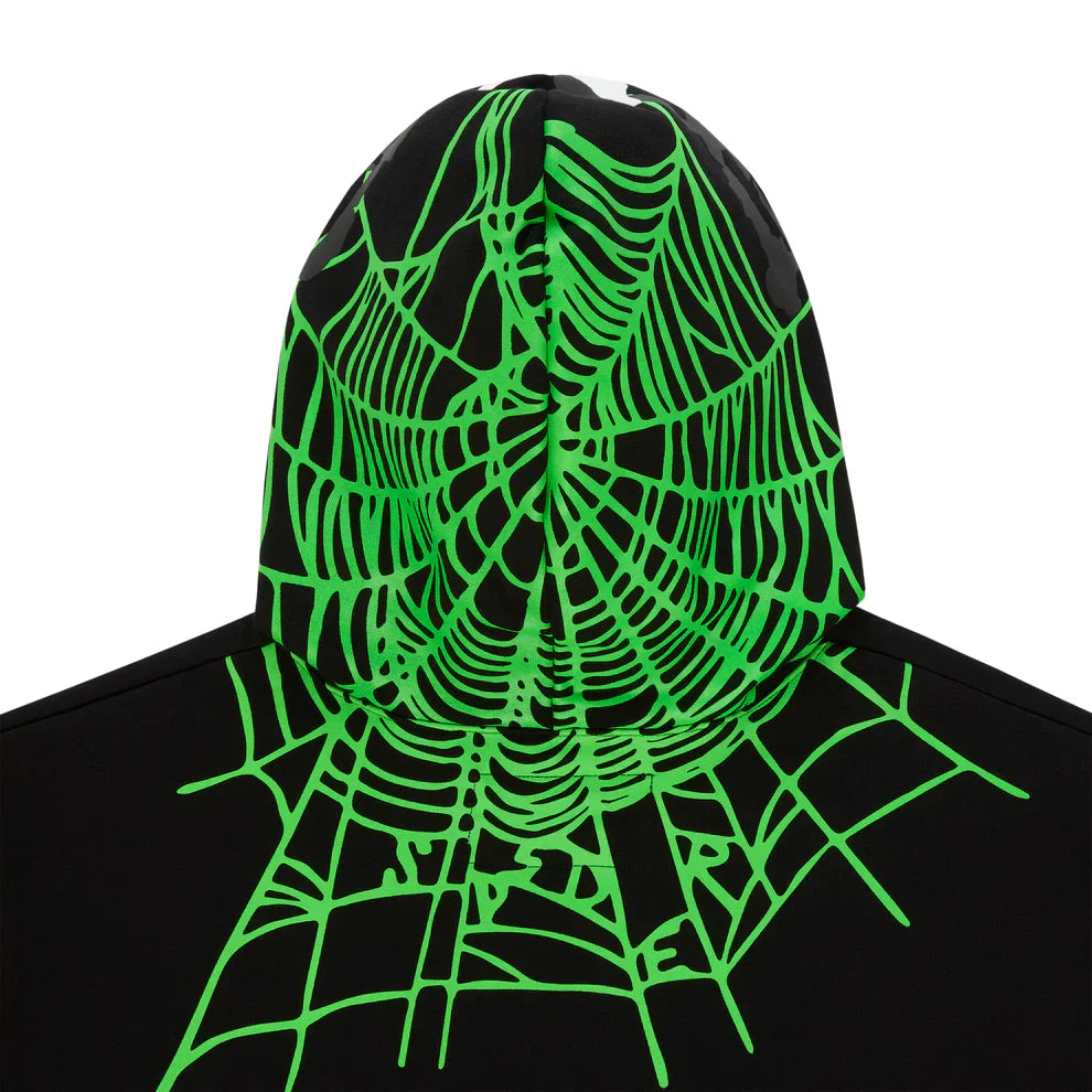 Sp5der Black Heavy Web Hoodie