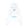 Sp5der Cropped White Hoodie
