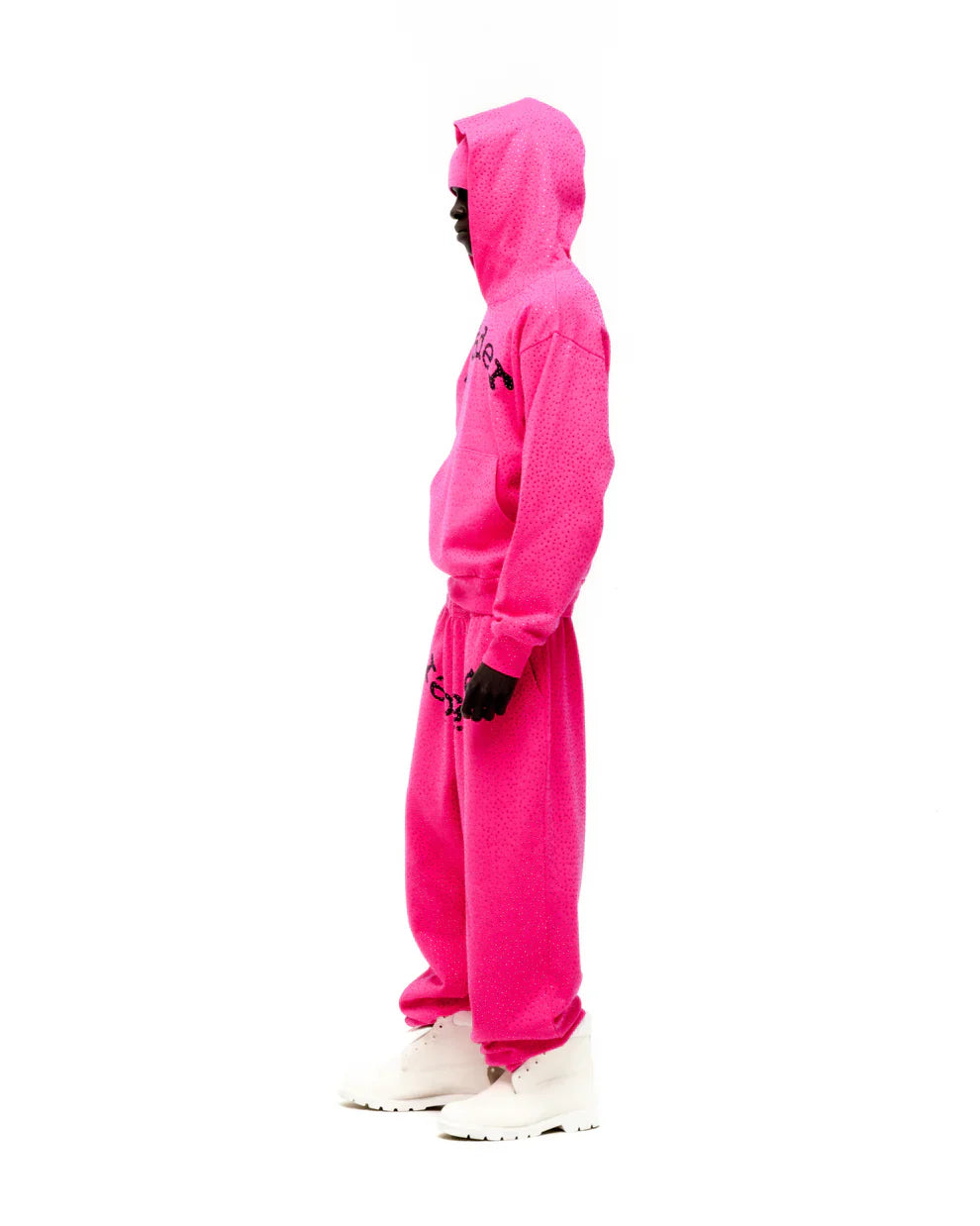 Sp5der Pink VVS Rhinestone Hoodie