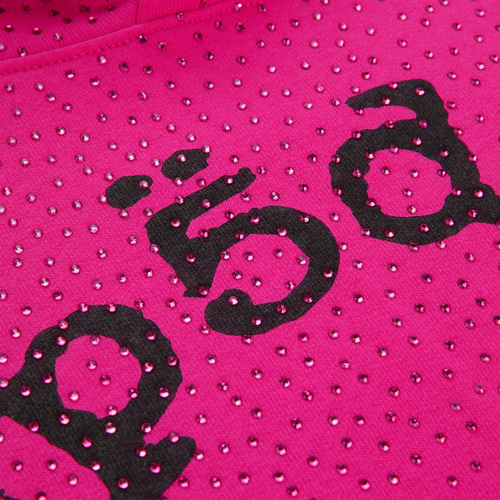 Sp5der Pink VVS Rhinestone Hoodie