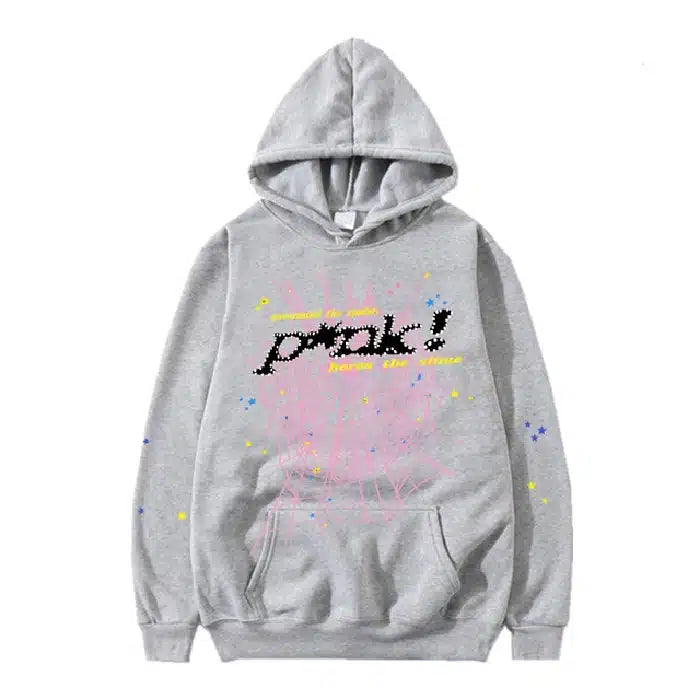 Spider Punk Grey Hoodie