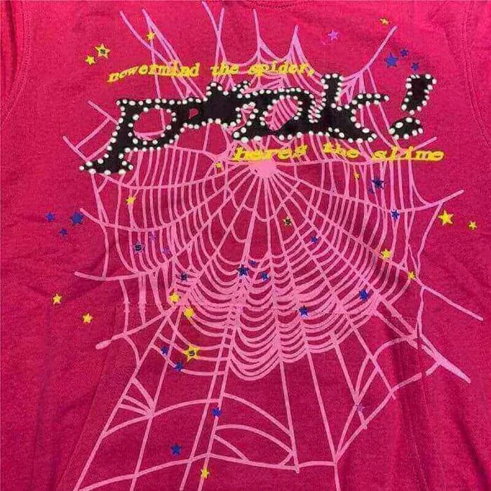 Black Printed Punk Sp5der Pink Hoodie