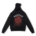 Sp5der White Printed Black Hoodie