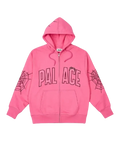 Palace Sp5der Zip Shock Pink Hoodie